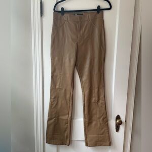 Zara tan leather pants, size L